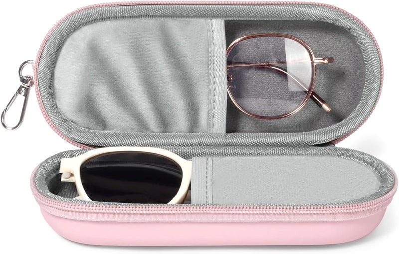 Huvon Double Eyeglasses Case, Dual Glasses Sunglasses Organizer with Zipper Closure, Eyewear Storage Box for Men Women Travel - Image 1